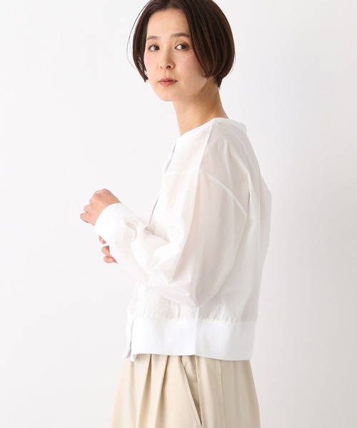 LEPSIM（レプシィム）の「ナイロンクルーカーディガン　108090（カーディガン/ボレロ・レディース・オフホワイト/グリーン/ベージュ・FREE）」の4枚目の写真