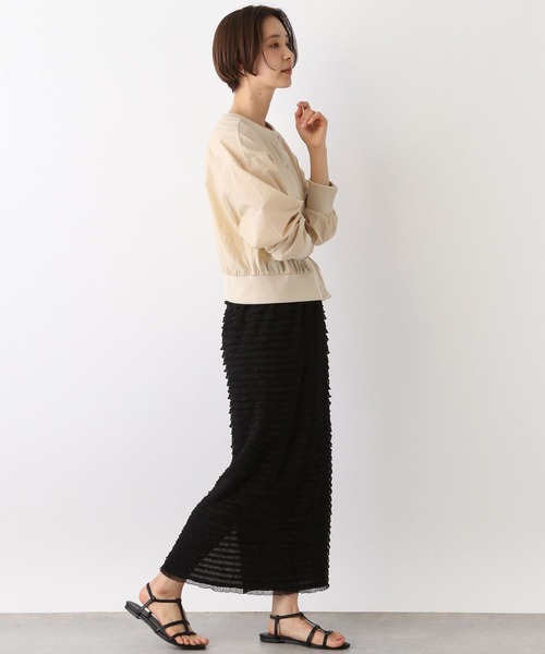 LEPSIM（レプシィム）の「ナイロンクルーカーディガン　108090（カーディガン/ボレロ・レディース・オフホワイト/グリーン/ベージュ・FREE）」の7枚目の写真