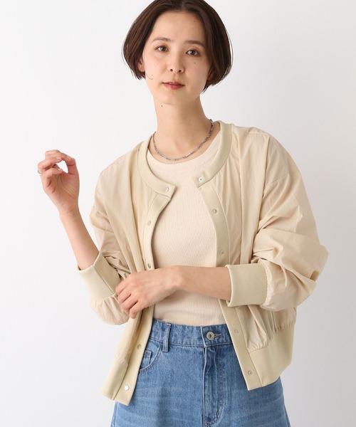 LEPSIM（レプシィム）の「ナイロンクルーカーディガン　108090（カーディガン/ボレロ・レディース・オフホワイト/グリーン/ベージュ・FREE）」の13枚目の写真