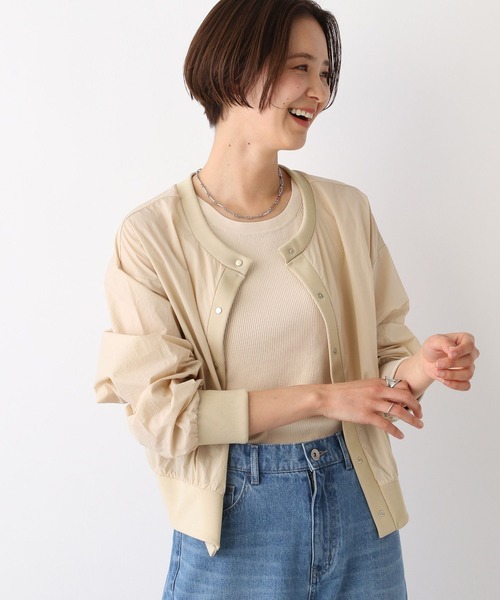 LEPSIM（レプシィム）の「ナイロンクルーカーディガン　108090（カーディガン/ボレロ・レディース・オフホワイト/グリーン/ベージュ・FREE）」の15枚目の写真