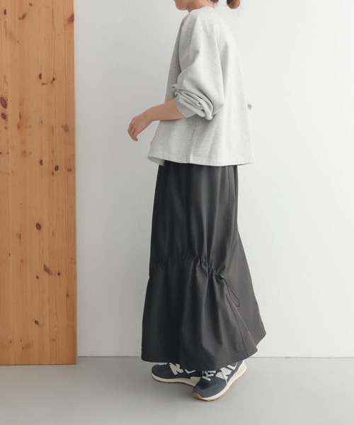 URBAN RESEARCH DOORS（アーバンリサーチドアーズ）の「add fabricsドロストスカート（スカート・レディース・ホワイト系その他/ブラック・MEDIUM）」の7枚目の写真