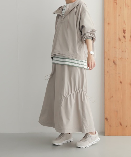 URBAN RESEARCH DOORS（アーバンリサーチドアーズ）の「add fabricsドロストスカート（スカート・レディース・ホワイト系その他/ブラック・MEDIUM）」の21枚目の写真