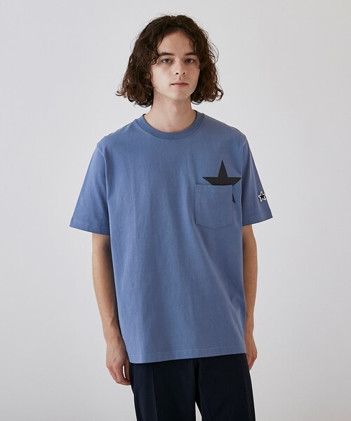 tk.TAKEO KIKUCHI（ティーケータケオキクチ）の「◆スタープリント半袖Tシャツ（Tシャツ/カットソー・メンズ・ホワイト/ライトブルー/ブラック/モスグリーン/ブルー/ブルー系その他/グレー系4・03/04/02/01）」の22枚目の写真