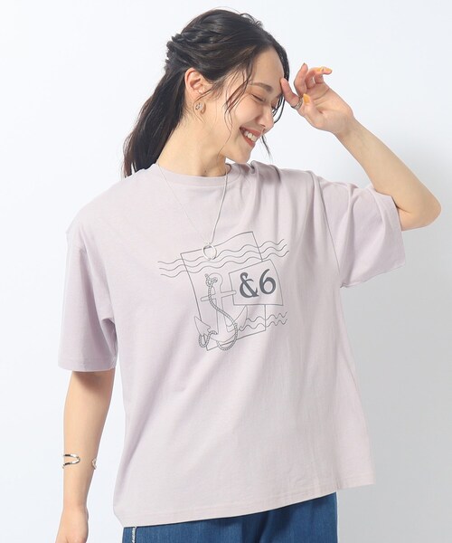 SHOO・LA・RUE（シューラルー）の「◆【洗える/プチプラ/綿100％】グラフィック半袖ゆるTシャツ（Tシャツ/カットソー・レディース・オレンジ系その他5/グリーン系5/チャコール/パープル系1/ホワイト系6/ホワイト/ブラック系2/ブルー系2/ホワイト系5/グレー系/グレー系3/ネイビー系3/ピンク系その他/ホワイト系1/ホワイト系2/ブラック/ホワイト系その他6/ベージュ系その他7/ホワイト系8/グレー系4/ブラック系7/オレンジ系5/ブルー系7/パープル系2・02/03/04）」の20枚目の写真