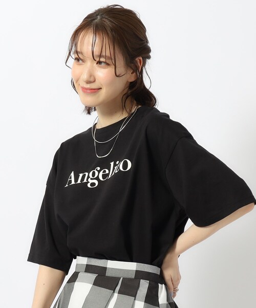 SHOO・LA・RUE（シューラルー）の「◆【洗える/プチプラ/綿100％】グラフィック半袖ゆるTシャツ（Tシャツ/カットソー・レディース・オレンジ系その他5/グリーン系5/チャコール/パープル系1/ホワイト系6/ホワイト/ブラック系2/ブルー系2/ホワイト系5/グレー系/グレー系3/ネイビー系3/ピンク系その他/ホワイト系1/ホワイト系2/ブラック/ホワイト系その他6/ベージュ系その他7/ホワイト系8/グレー系4/ブラック系7/オレンジ系5/ブルー系7/パープル系2・02/03/04）」の8枚目の写真