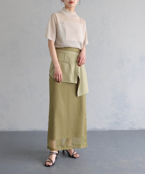 &g'aime（アンジェム）の「【&g’aime】パネルシアーニットトップス（ニット/セーター・レディース・ネイビー/チャコールグレー/グレイッシュベージュ・FREE）」の18枚目の写真