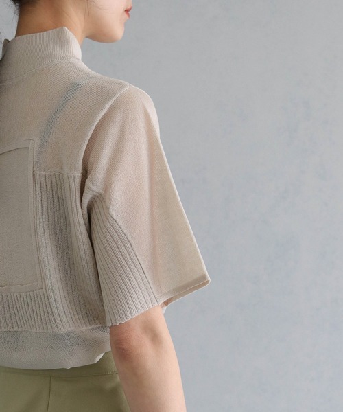 &g'aime（アンジェム）の「【&g’aime】パネルシアーニットトップス（ニット/セーター・レディース・ネイビー/チャコールグレー/グレイッシュベージュ・FREE）」の20枚目の写真