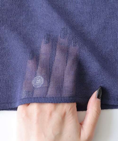 &g'aime（アンジェム）の「【&g’aime】パネルシアーニットトップス（ニット/セーター・レディース・ネイビー/チャコールグレー/グレイッシュベージュ・FREE）」の5枚目の写真