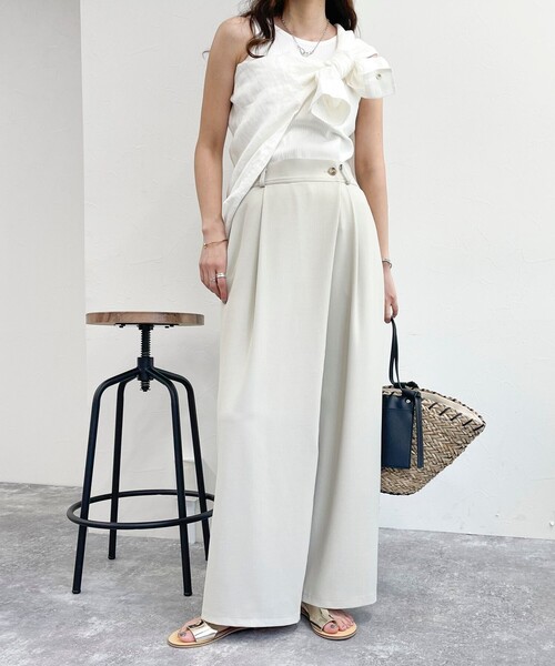 fredy emue（フレディエミュ）の「ラップワイドPT（その他パンツ・レディース・チャコールグレー/ブラック/ベージュ・38/36）」の4枚目の写真