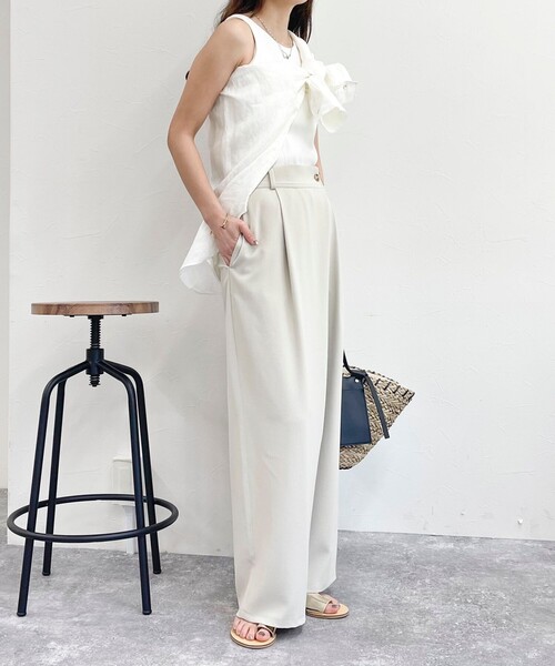 fredy emue（フレディエミュ）の「ラップワイドPT（その他パンツ・レディース・チャコールグレー/ブラック/ベージュ・38/36）」の5枚目の写真