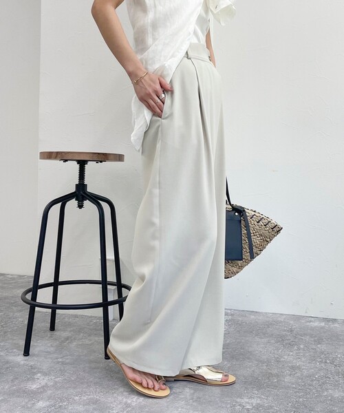 fredy emue（フレディエミュ）の「ラップワイドPT（その他パンツ・レディース・チャコールグレー/ブラック/ベージュ・38/36）」の9枚目の写真