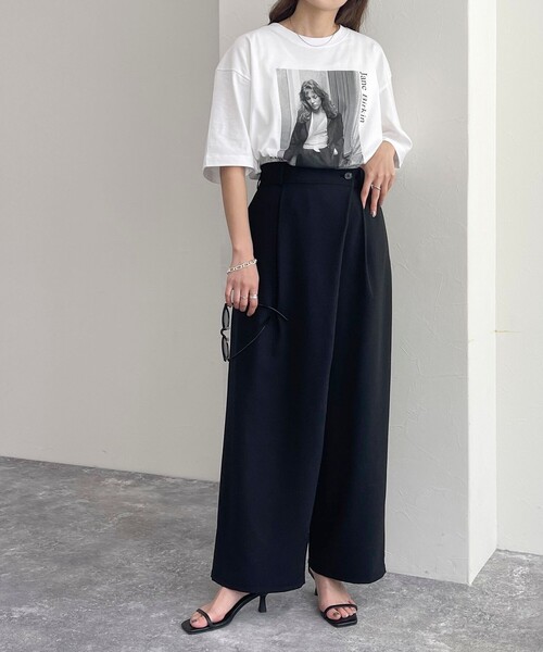 fredy emue（フレディエミュ）の「ラップワイドPT（その他パンツ・レディース・チャコールグレー/ブラック/ベージュ・38/36）」の12枚目の写真