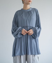 【refinedworks】 シルエットが大人可愛いバックリボンギャザーブラウス