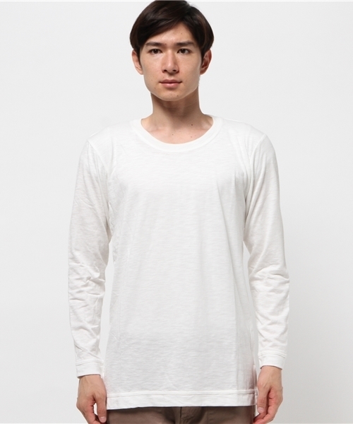 WEGO（ウィゴー）の「WEGO/サイドスリットロングＴシャツ（Tシャツ/カットソー・メンズ・カーキ/杢グレー/ホワイト・LARGE/MEDIUM）」の4枚目の写真