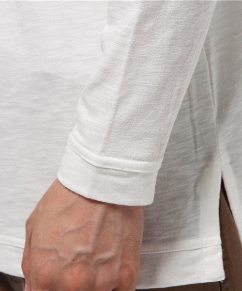 WEGO（ウィゴー）の「WEGO/サイドスリットロングＴシャツ（Tシャツ/カットソー・メンズ・カーキ/杢グレー/ホワイト・LARGE/MEDIUM）」の8枚目の写真