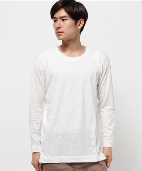 WEGO（ウィゴー）の「WEGO/サイドスリットロングＴシャツ（Tシャツ/カットソー・メンズ・カーキ/杢グレー/ホワイト・LARGE/MEDIUM）」の11枚目の写真