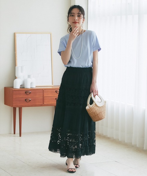 La boutique BonBon（ラブティックボンボン）の「ターンバックスリーブTシャツ（Tシャツ/カットソー・レディース・ネイビー/ピンク/チャコールグレー/オフホワイト/サックスブルー・FREE）」の10枚目の写真