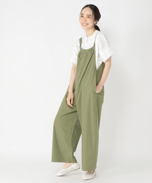 コットンナイロンワッシャーサロペット