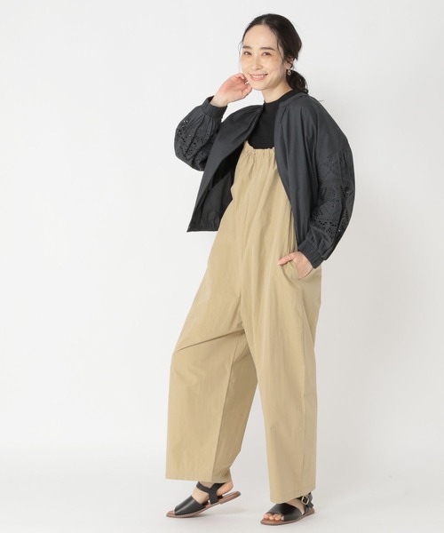 studio CLIP(スタディオクリップ)の「コットンナイロンワッシャーサロペット(サロペット/オーバーオール・レディース・カーキ/キャメル/ベージュ・FREE)」の6枚目の写真