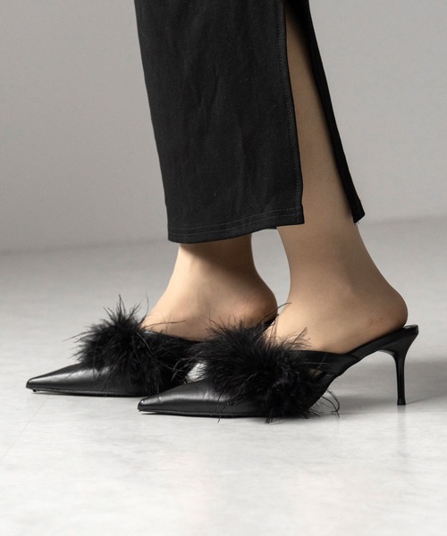 Velour Pointed Mule ミュール　パンプス fit=scale-down,w=1200