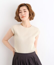 grove | 雑誌掲載【洗える・UVカット・抗ピル】前後2WAY針抜き切替フレンチスリーブプルオーバー(ニット/セーター)