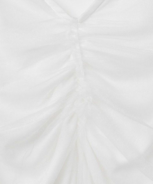 セール】チュールギャザープルオーバー（半袖） 124735（Tシャツ