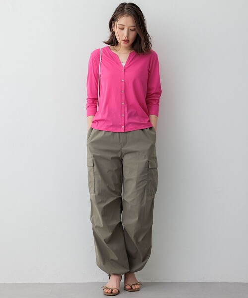 【セール】【SLOW/一部店舗限定】シアーツイストシングルジャージー カーディガン（Tシャツ/カットソー）｜23区（ニジュウサンク）