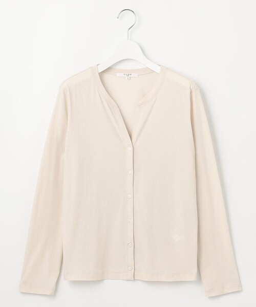 【セール】【SLOW/一部店舗限定】シアーツイストシングルジャージー カーディガン（Tシャツ/カットソー）｜23区（ニジュウサンク）