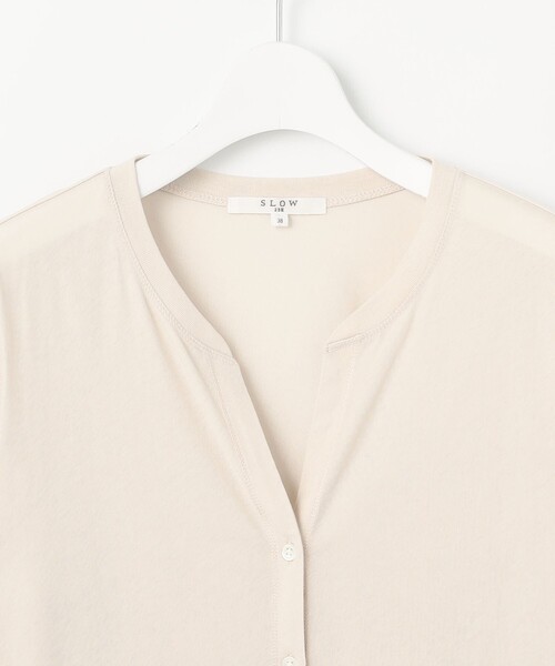 【セール】【SLOW/一部店舗限定】シアーツイストシングルジャージー カーディガン（Tシャツ/カットソー）｜23区（ニジュウサンク）