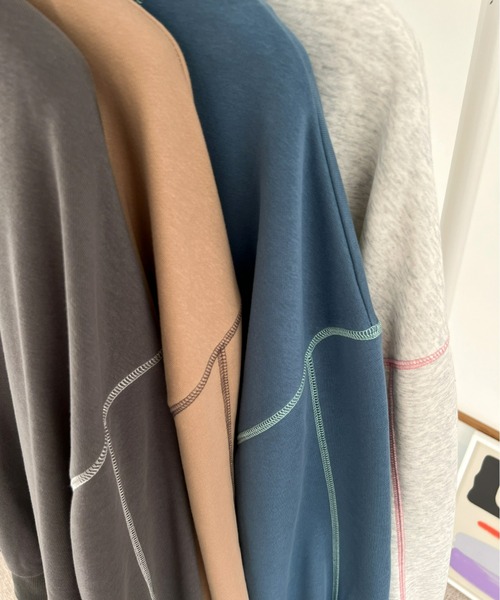 セール】配色ステッチスウェット[セットアップ可能]（スウェット