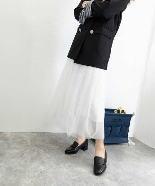 Miniministore(ミニミニストア)の「ローファーパンプス チャンキーヒール靴(パンプス・レディース・アイボリー/ブラック/ベージュ・23.0cm/24.0cm/23.5cm/22.5cm/24.5cm)」の4枚目の写真