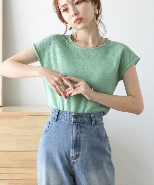 La-gemme(ラジェム)の「スラブヤーン サマーニット(ニット/セーター・レディース・グレイッシュベージュ/ブラック/グリーン・M/L)」の22枚目の写真