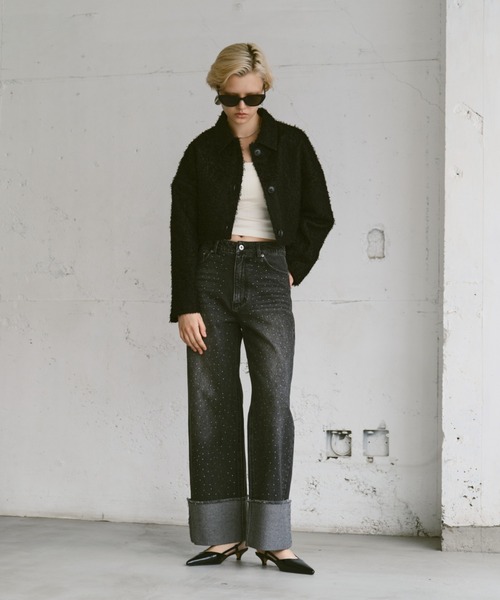 Happy John（ハッピージョン）の「fringe shirt jacket/フリンジシャツジャケット（その他アウター・レディース・バーガンディー/ブラック・FREE）」の21枚目の写真