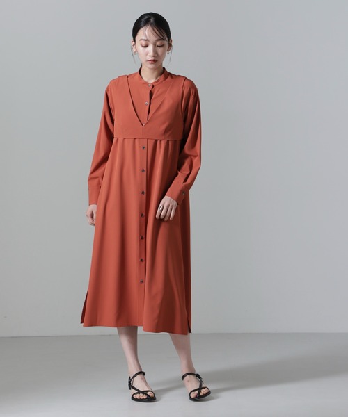 NANO universe（ナノユニバース）の「ビスチェセットシャツワンピース（シャツワンピース・レディース・キャメル/ベージュ/ブルーグレー・FREE）」の20枚目の写真