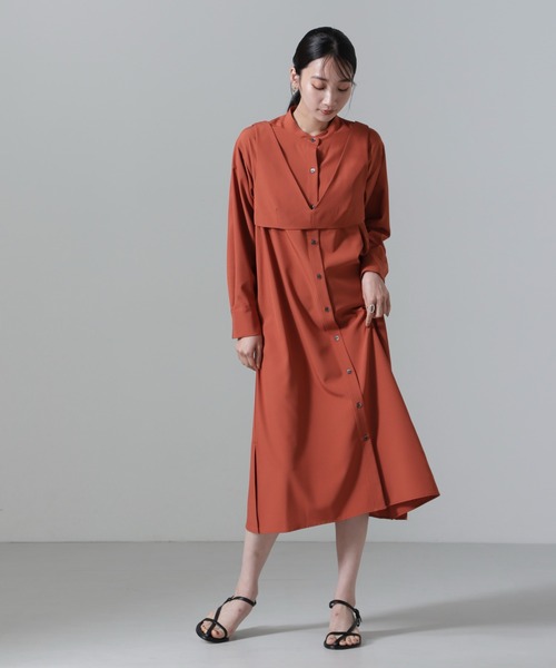 NANO universe（ナノユニバース）の「ビスチェセットシャツワンピース（シャツワンピース・レディース・キャメル/ベージュ/ブルーグレー・FREE）」の16枚目の写真