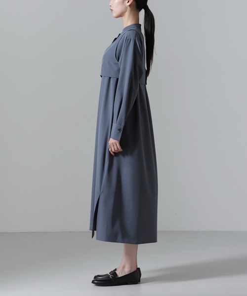 NANO universe（ナノユニバース）の「ビスチェセットシャツワンピース（シャツワンピース・レディース・キャメル/ベージュ/ブルーグレー・FREE）」の13枚目の写真