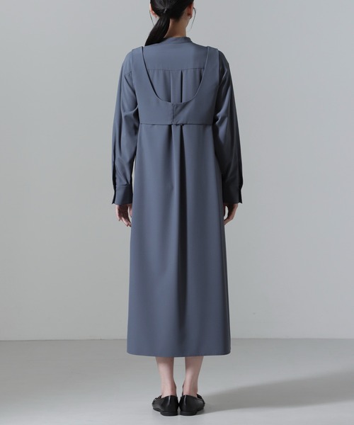 NANO universe（ナノユニバース）の「ビスチェセットシャツワンピース（シャツワンピース・レディース・キャメル/ベージュ/ブルーグレー・FREE）」の12枚目の写真
