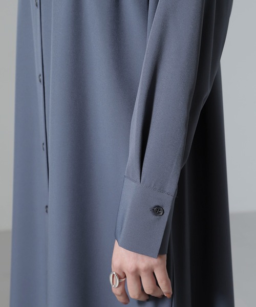 NANO universe（ナノユニバース）の「ビスチェセットシャツワンピース（シャツワンピース・レディース・キャメル/ベージュ/ブルーグレー・FREE）」の10枚目の写真