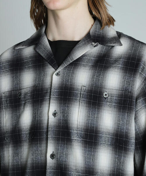 schott ショット　チェックシャツ　フランネルシャツ　長袖シャツ　Lサイズ OMBRE CHECK FLANNEL LS SHIRT/オンブレチェック フランネル