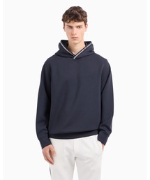 【エンポリオ アルマーニ】フード付きスウェットシャツ ボンディングジャージー