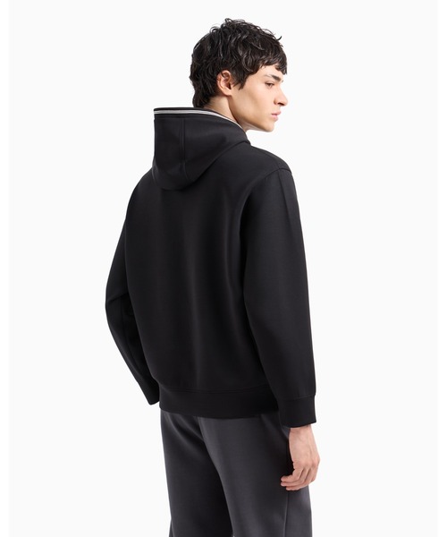 EMPORIO ARMANI（エンポリオアルマーニ）の「【エンポリオ アルマーニ】フード付きスウェットシャツ ボンディングジャージー（スウェット・メンズ・ネイビー/ブラック・SMALL/LARGE/MEDIUM/X-SMALL/X-LARGE）」の8枚目の写真
