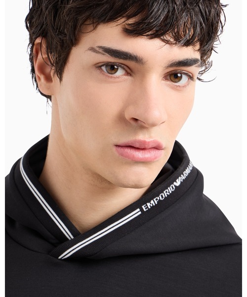 EMPORIO ARMANI（エンポリオアルマーニ）の「【エンポリオ アルマーニ】フード付きスウェットシャツ ボンディングジャージー（スウェット・メンズ・ネイビー/ブラック・SMALL/LARGE/MEDIUM/X-SMALL/X-LARGE）」の7枚目の写真