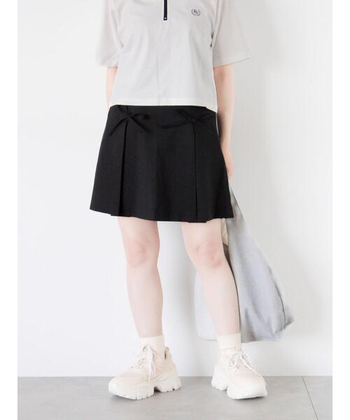 ehka sopo（エヘカソポ）の「リボン付きミニスカート（スカート・レディース・ブルー/グレー/ブラック・F）」の9枚目の写真