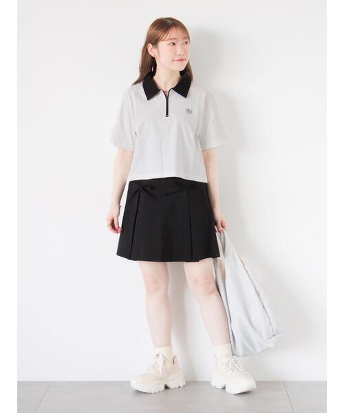 ehka sopo（エヘカソポ）の「リボン付きミニスカート（スカート・レディース・ブルー/グレー/ブラック・F）」の6枚目の写真