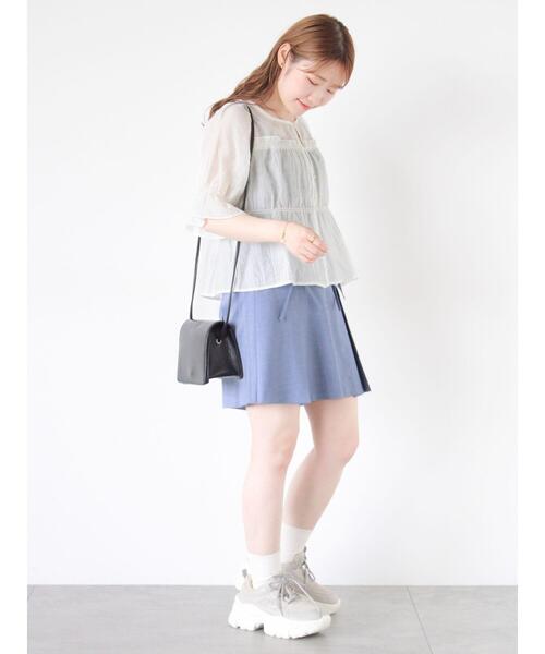 ehka sopo（エヘカソポ）の「リボン付きミニスカート（スカート・レディース・ブルー/グレー/ブラック・F）」の22枚目の写真