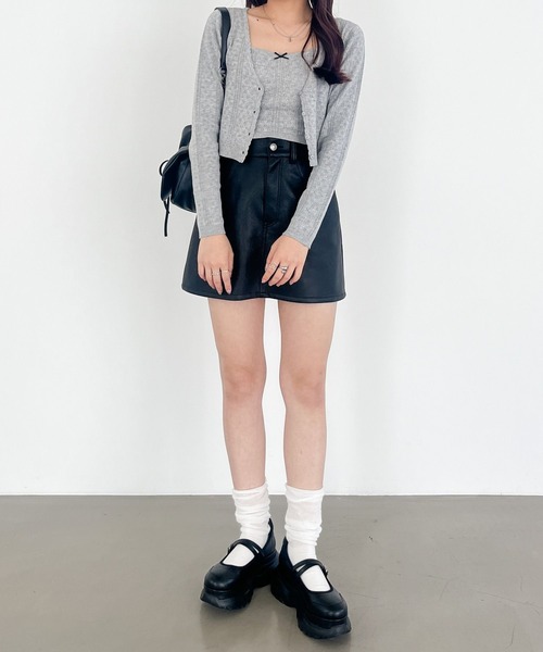 Heather（ヘザー）の「柄編みニットカーディガン2P　138727（アンサンブル・レディース・イエロー/グレー/オフホワイト・FREE）」の14枚目の写真