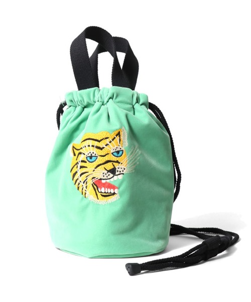 HOUSTON エフェクトバッグ 巾着ミニショルダー スカジャンベトジャン虎刺繍 HOUSTON / ヒューストン 6844 EMB QUILTING EFECT BAG (TIGER