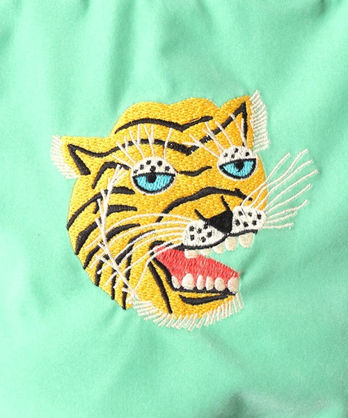 セール】HOUSTON ヒューストン TIGER MAP EMB VELVETEEN EFFECT BAG 虎