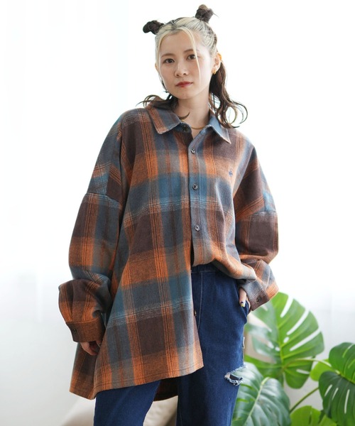 ムラサキスポーツ（ムラサキスポーツ）の「BEVERY HILLS P.C/ビバリーヒルズポロクラブ シャギーチェックシャツジャケット 4487-2141（シャツ/ブラウス・レディース・グリーン系その他/レッド系その他/オレンジ系その他・M）」の3枚目の写真