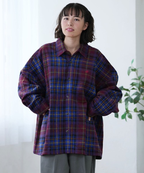 ムラサキスポーツ（ムラサキスポーツ）の「BEVERY HILLS P.C/ビバリーヒルズポロクラブ シャギーチェックシャツジャケット 4487-2141（シャツ/ブラウス・レディース・グリーン系その他/レッド系その他/オレンジ系その他・M）」の4枚目の写真
